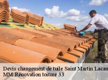 Devis changement de tuile  saint-martin-lacaussade-33390 MM Rénovation toiture 33