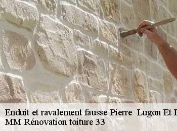 Enduit et ravalement fausse Pierre   lugon-et-l-ile-du-carnay-33240 MM Rénovation toiture 33