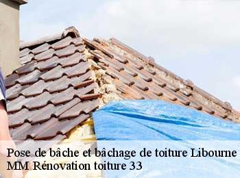 Pose de bâche et bâchage de toiture  libourne-33500 MM Rénovation toiture 33